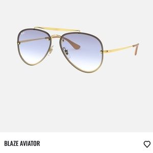 Ray-Ban Blaze Aviator RB3584N light blue lenses and gold- Perfect condition